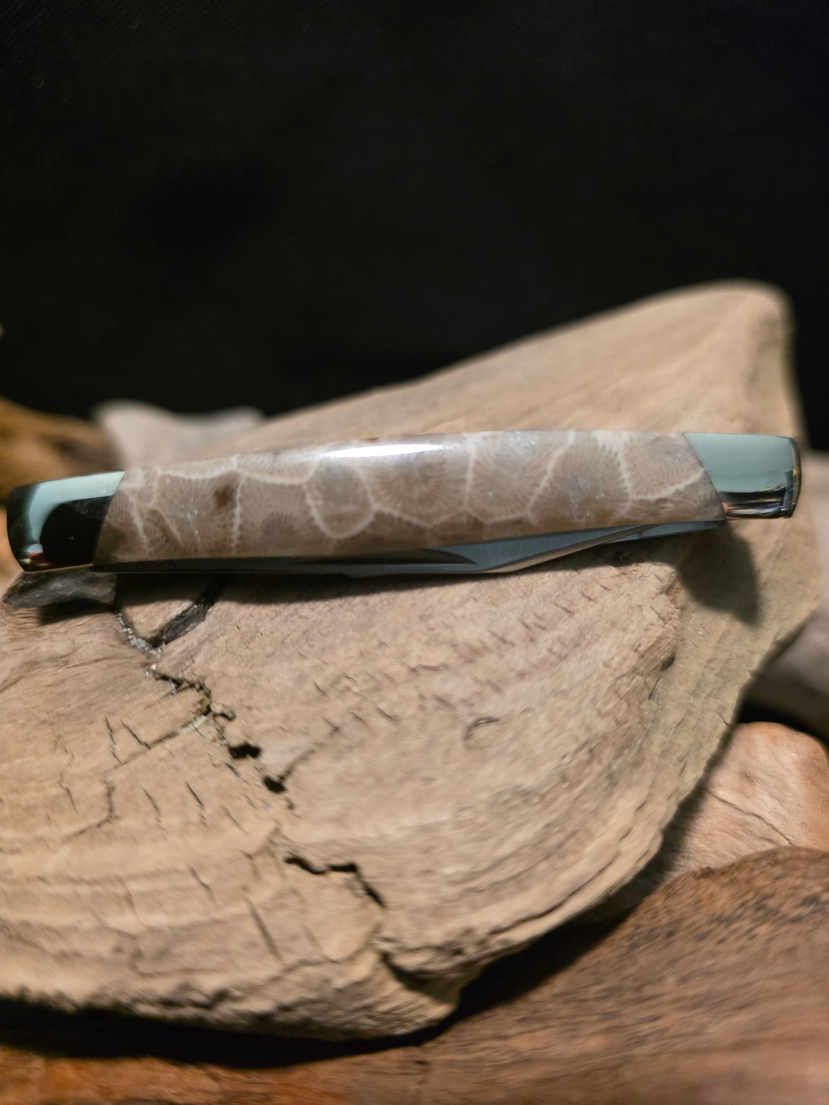 Petoskey Stone Buck Deuce Folding Pocket Knife (Model 0375BRS-B) #251