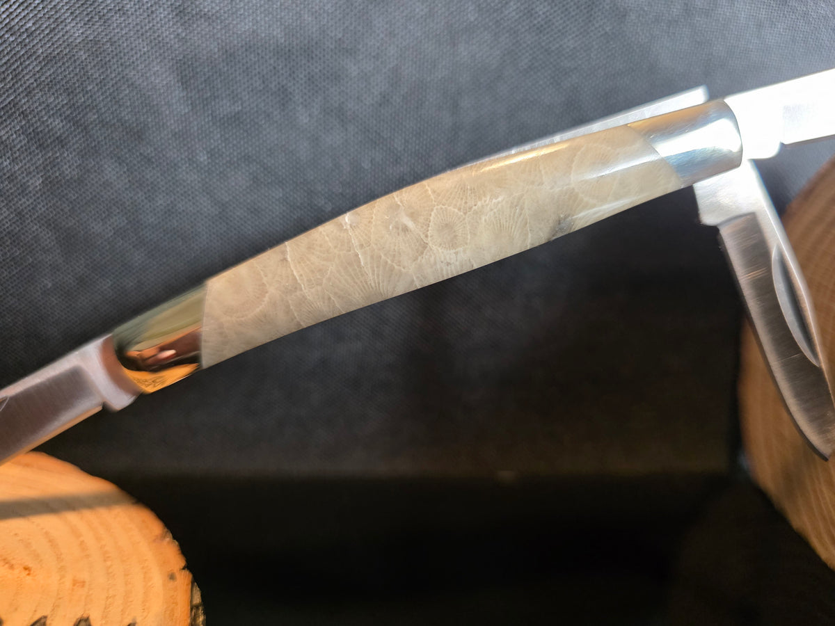 Petoskey Stone Buck Trio Folding Pocket Knife #264