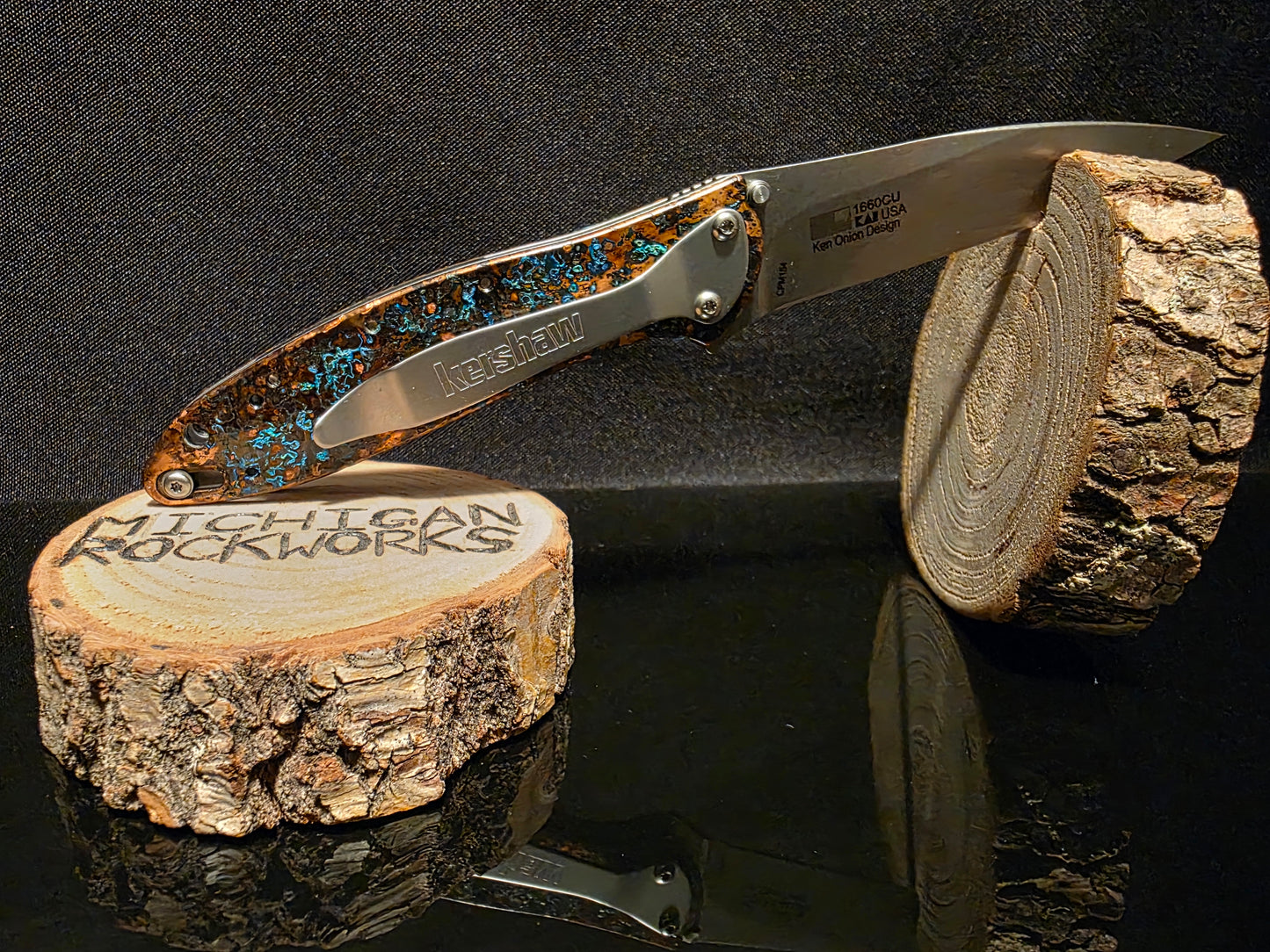 Shipwreck Copper Kershaw Leek Model 1660CU Folding Pocket Knife #140