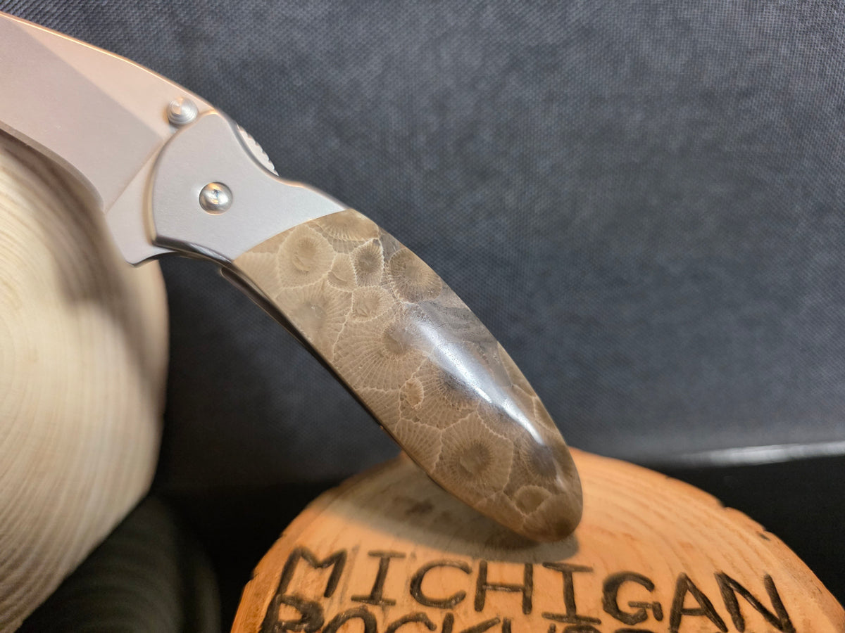 Petoskey Stone Kershaw Chive Folding Pocket Knife (Model 1600) #263