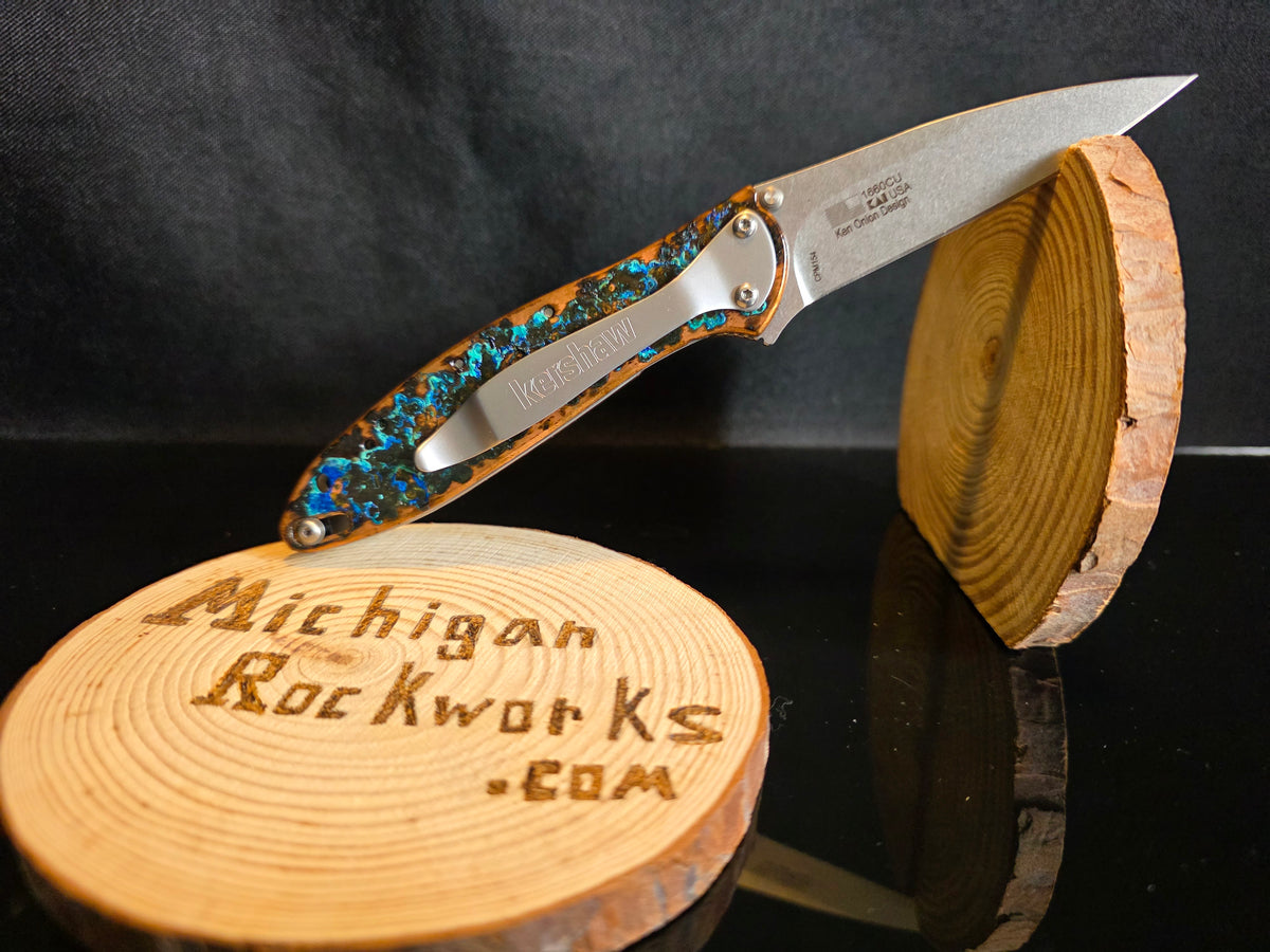 Shipwreck Copper Kershaw Leek Folding Pocket Knife (Model 1660CU) #267