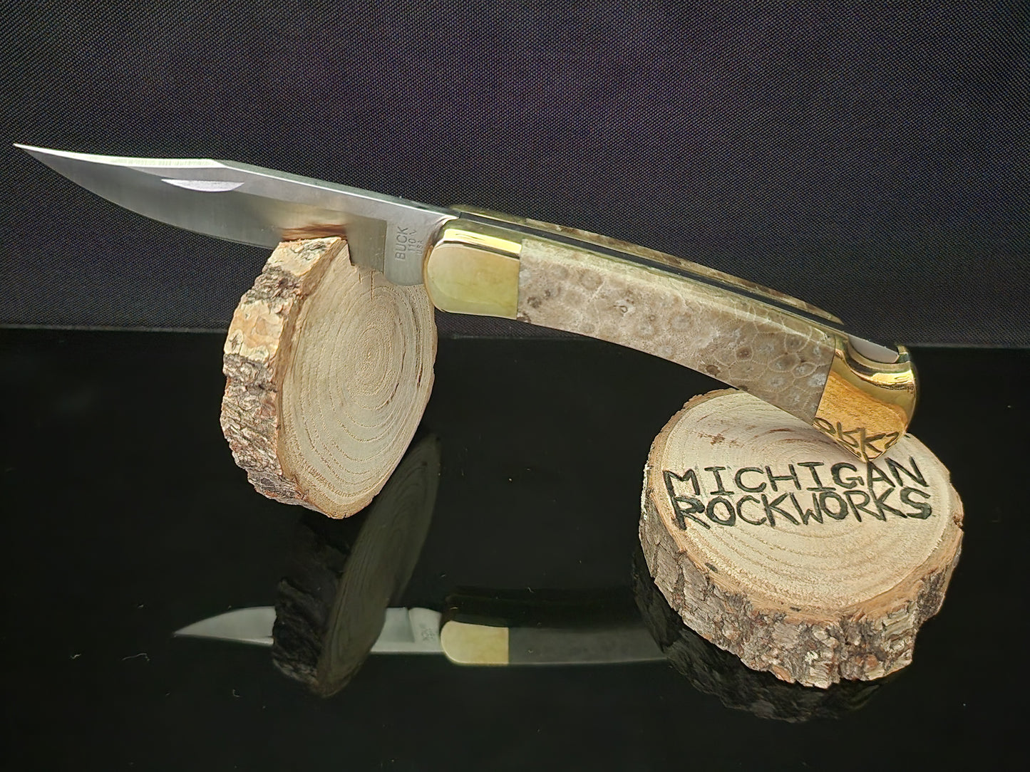 Petoskey Stone Buck 110 Hunting Knife #20