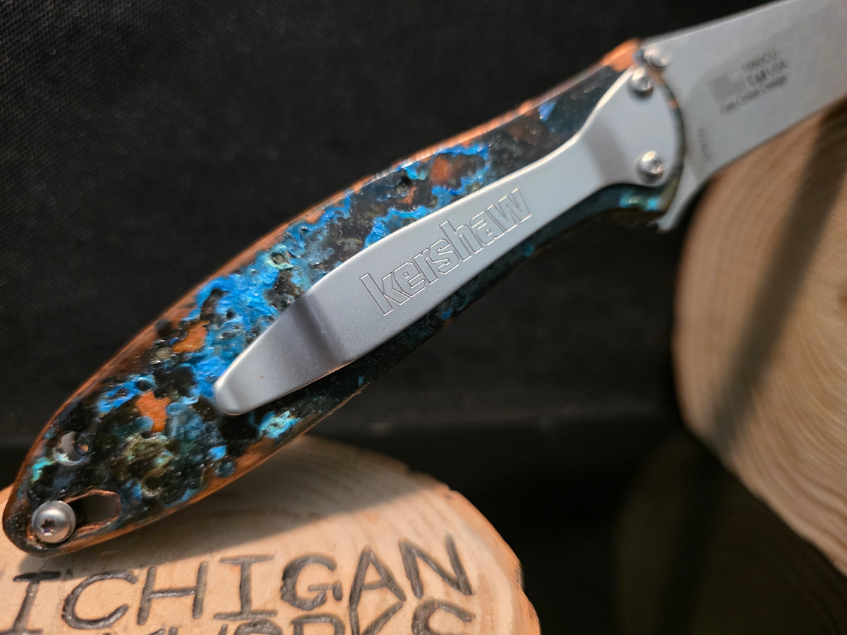 Shipwreck Copper Kershaw Leek Folding Pocket Knife(Model 1660CU) #236