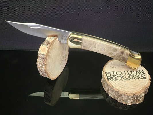 Petoskey Stone Buck 110 Hunting Knife #19