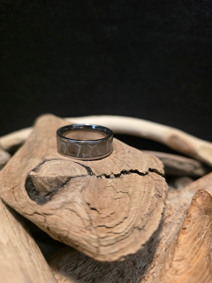 Heirloom Petoskey Stone Inlay Titanium Channel Wedding Ring #234