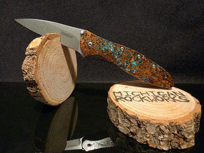 Shipwreck Copper Kershaw Leek Model 1660CU Folding Pocket Knife #140