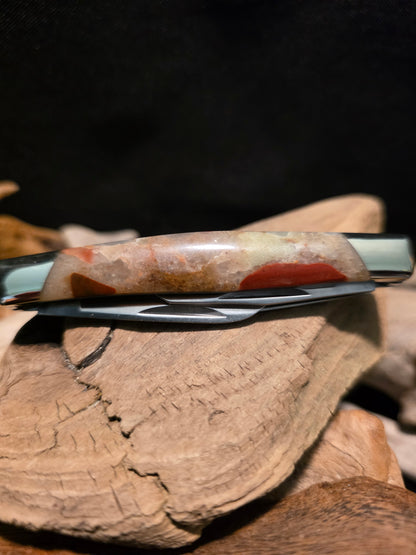Pudding Stone Buck Trio Folding Pocket Knife (Model 0373BRS-B) #252