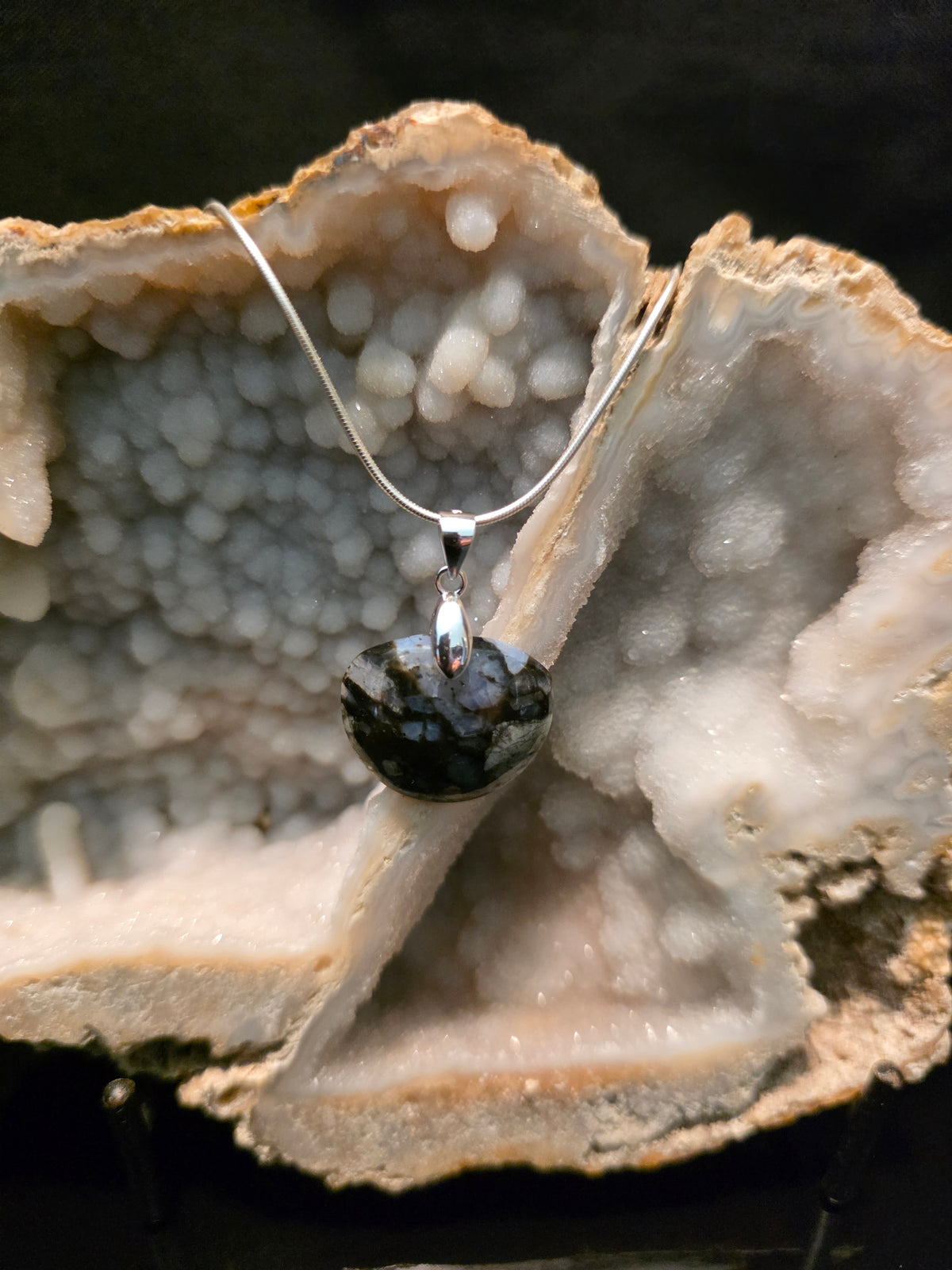 Blue Opal Rhyolite Pendant #256