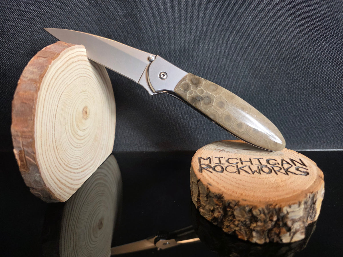 Petoskey Stone Kershaw Leek Folding Pocket Knife (Model 1660) #262