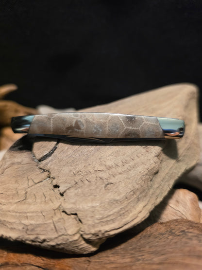 Petoskey Stone Buck Deuce Folding Pocket Knife (Model 0375BRS-B) #251