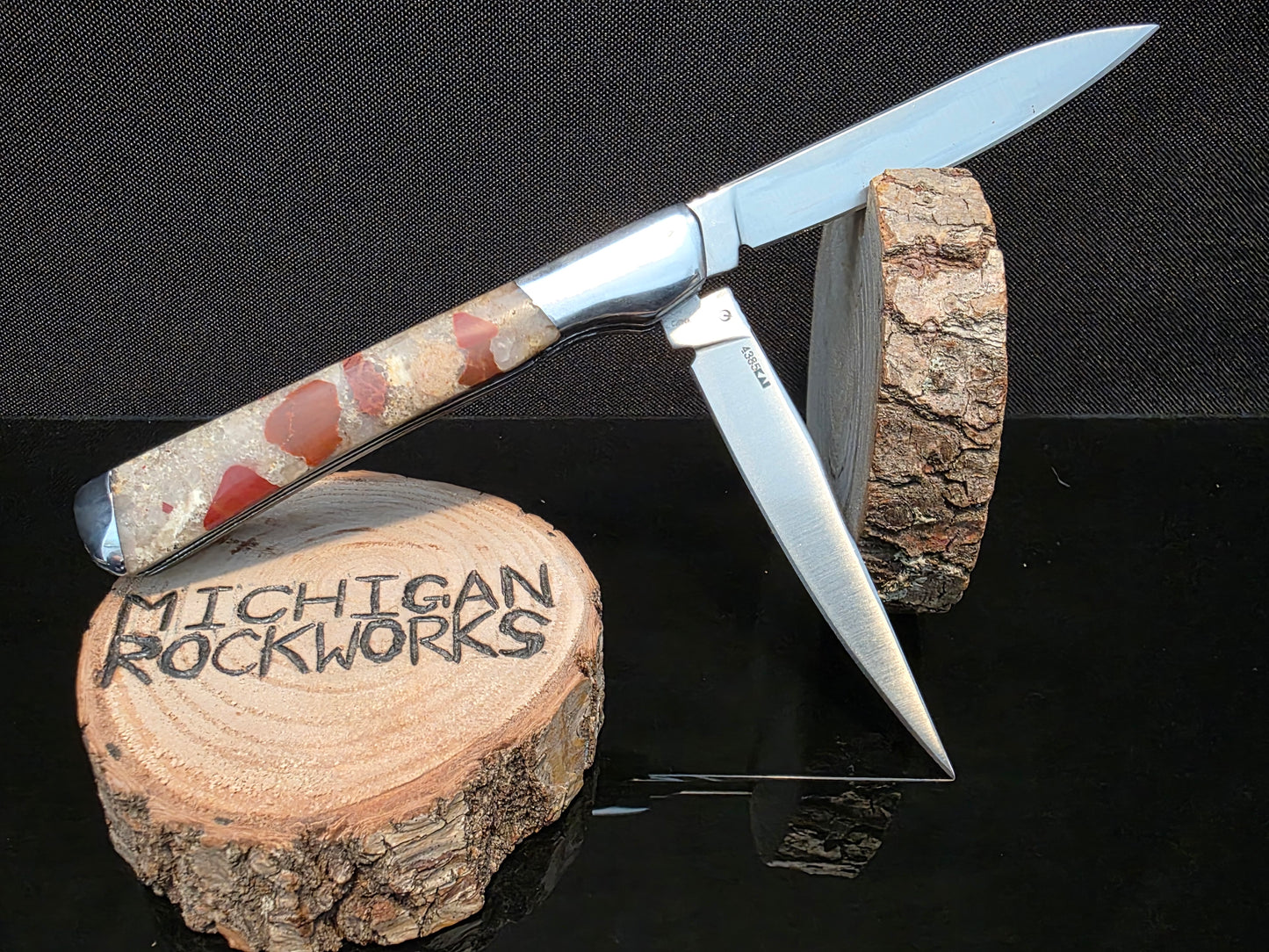 Pudding Stone Kershaw Allegory 2 Blade Folding Pocket Knife (Model 4385) #155