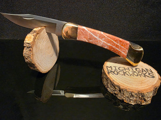 "Brisket" Kona Dolomite Buck 110 Folding Pocket Knife #143