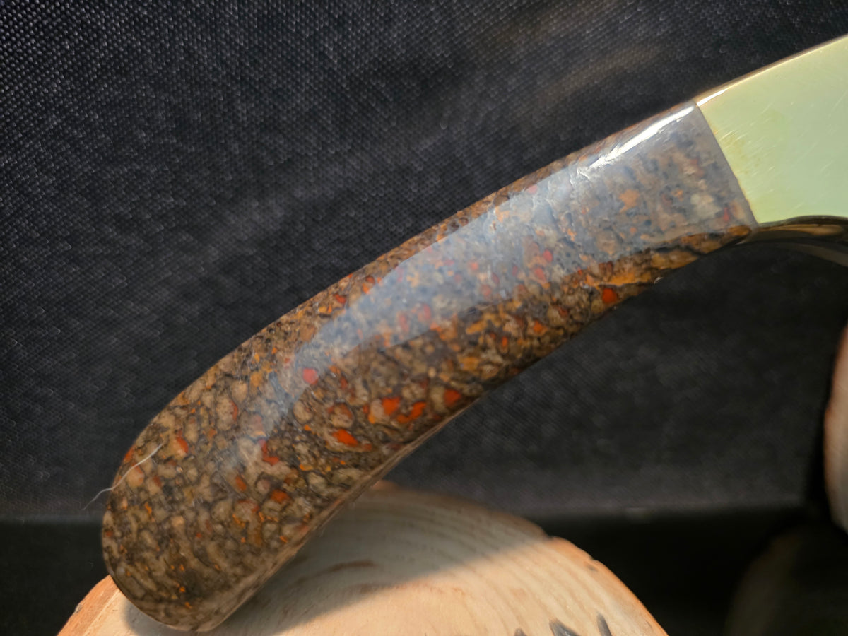 Utah Dinosaur Gem Bone Buck 113 Ranger Shinner Fixed Blade Hunting Knife (Model 0113BRS-B) #240