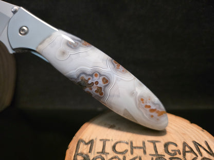 Grand Canyon Parallax Agate Kershaw Leek Folding Pocket Knife (Model 1660) #242