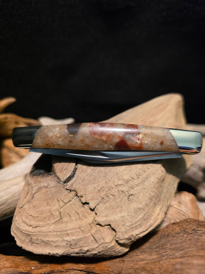 Pudding Stone Buck Trio Folding Pocket Knife (Model 0373BRS-B) #252