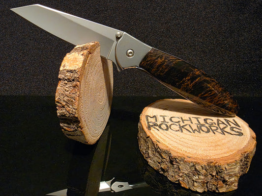 Mahogany Obsidian Kershaw Random Leek Pocket Knife (Model 1660R) #152