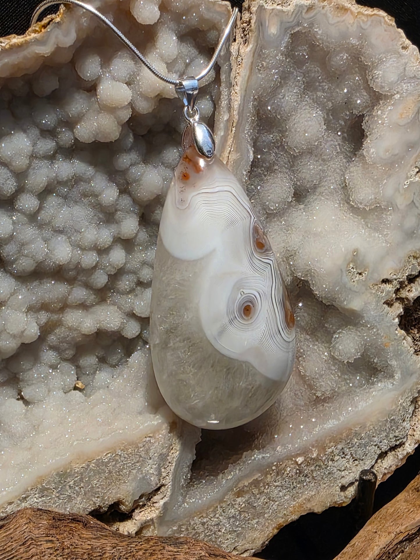 Grand Canyon Agate with Parallax Banding Pendant #145