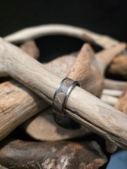 Heirloom Petoskey Stone Inlay Titanium Channel Wedding Ring #234