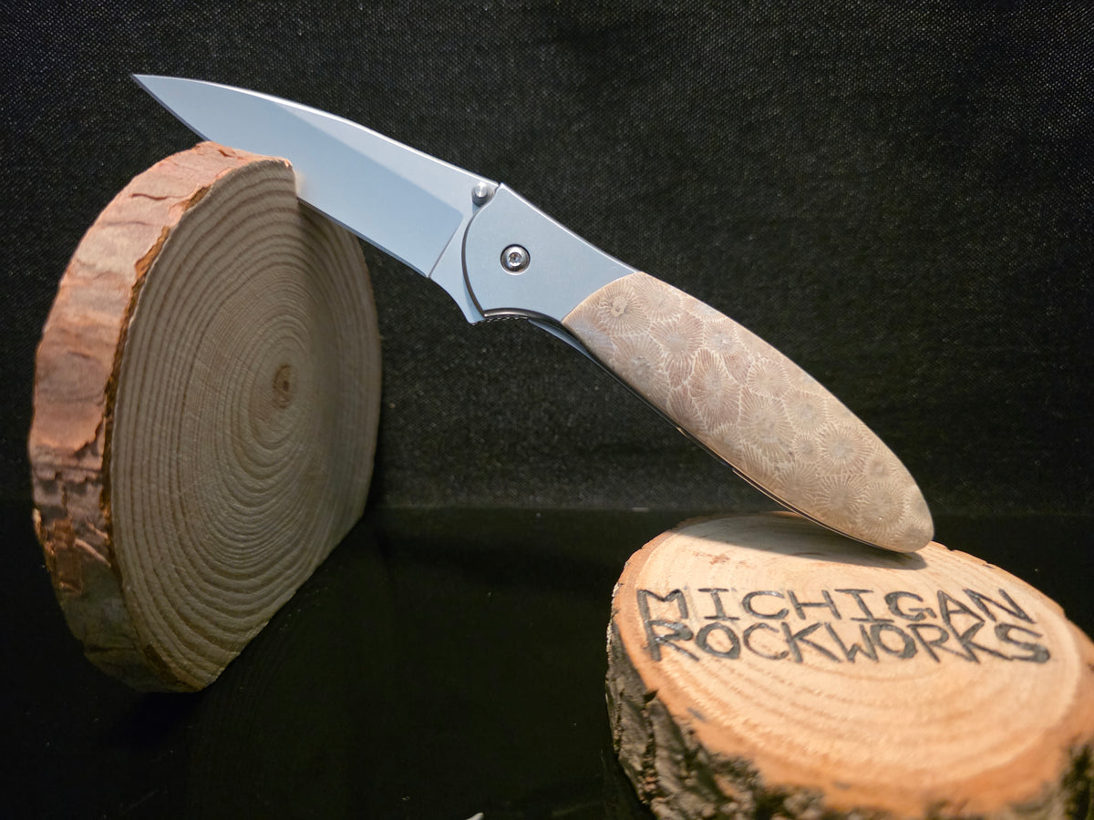 Petoskey Stone Kershaw Leek Folding Pocket Knife(Model 1660) #231