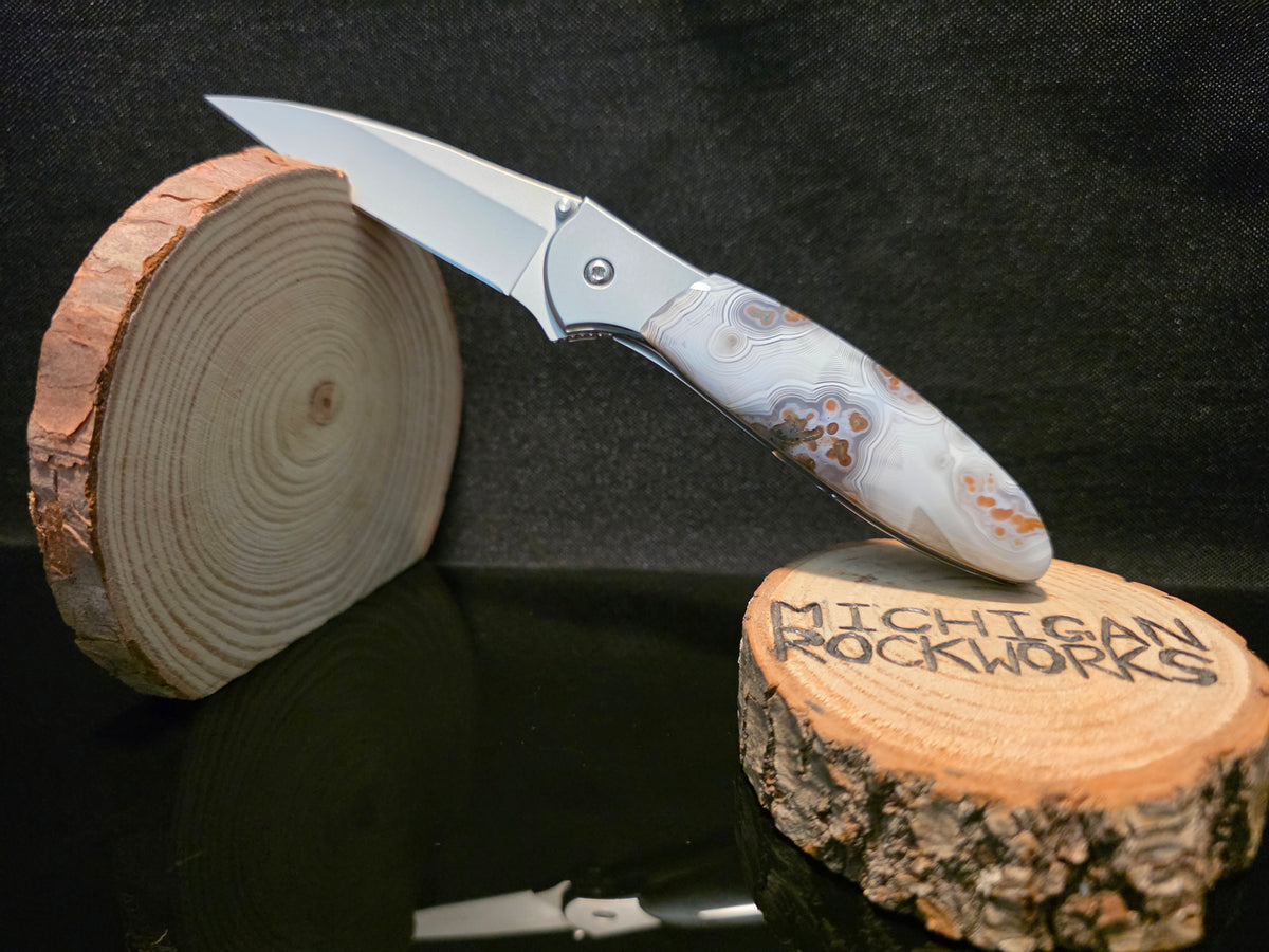 Grand Canyon Parallax Agate Kershaw Leek Folding Pocket Knife (Model 1660) #242