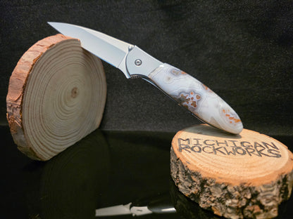 Grand Canyon Parallax Agate Kershaw Leek Folding Pocket Knife (Model 1660) #242