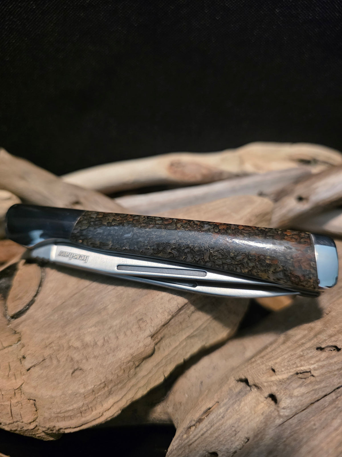 Utah Dinosaur Gem Bone Kershaw Allegory Folding Pocket Knife (Model 4385) #239