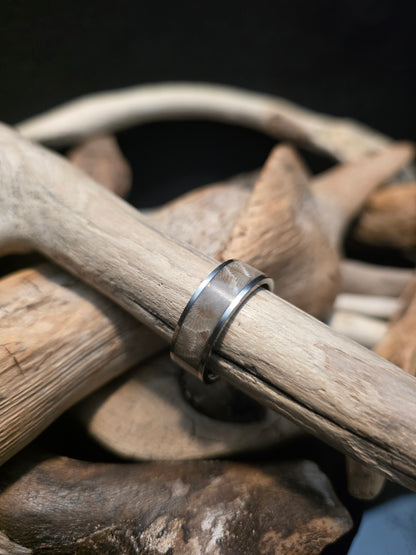 Heirloom Petoskey Stone Inlay Titanium Channel Wedding Ring #234