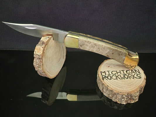 Petoskey Stone Buck 110 Hunting Knife #20