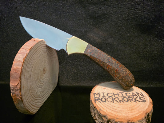 Utah Dinosaur Gem Bone Buck 113 Ranger Shinner Fixed Blade Hunting Knife (Model 0113BRS-B) #240