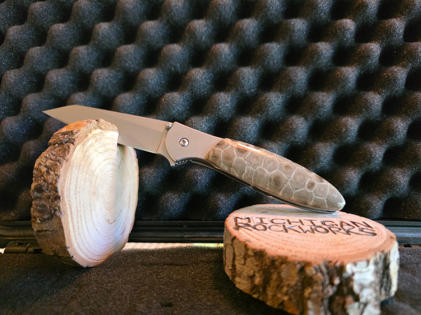 Petoskey Stone Kershaw Leek Folding Pocket Knife (Model 1660R) #221