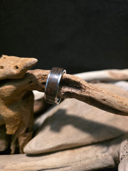 Utah Dinosaur Bone Titanium Channel Inlay Ring (Size 11.5) #241