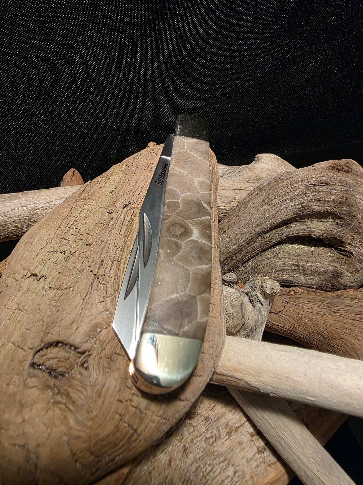 Petoskey Stone Kershaw Gadsden 2 Blade Folding Pocket Knife (Model 4381 - RB) #179
