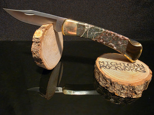 Copper Ore Buck 110 Folding Pocket Knife #142
