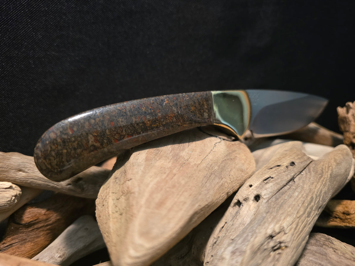 Utah Dinosaur Gem Bone Buck 113 Ranger Shinner Fixed Blade Hunting Knife (Model 0113BRS-B) #240