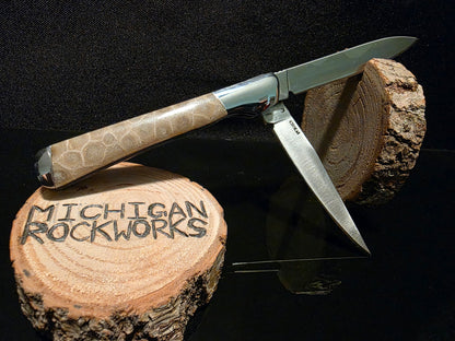 Petoskey Stone Kershaw Allegory 2 Blade Folding Pocket Knife (Model 4385) #168